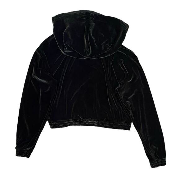 PINK x Victorias Secret Forest Green Velvet Cropped Hoodie - M - Picture 3 of 3